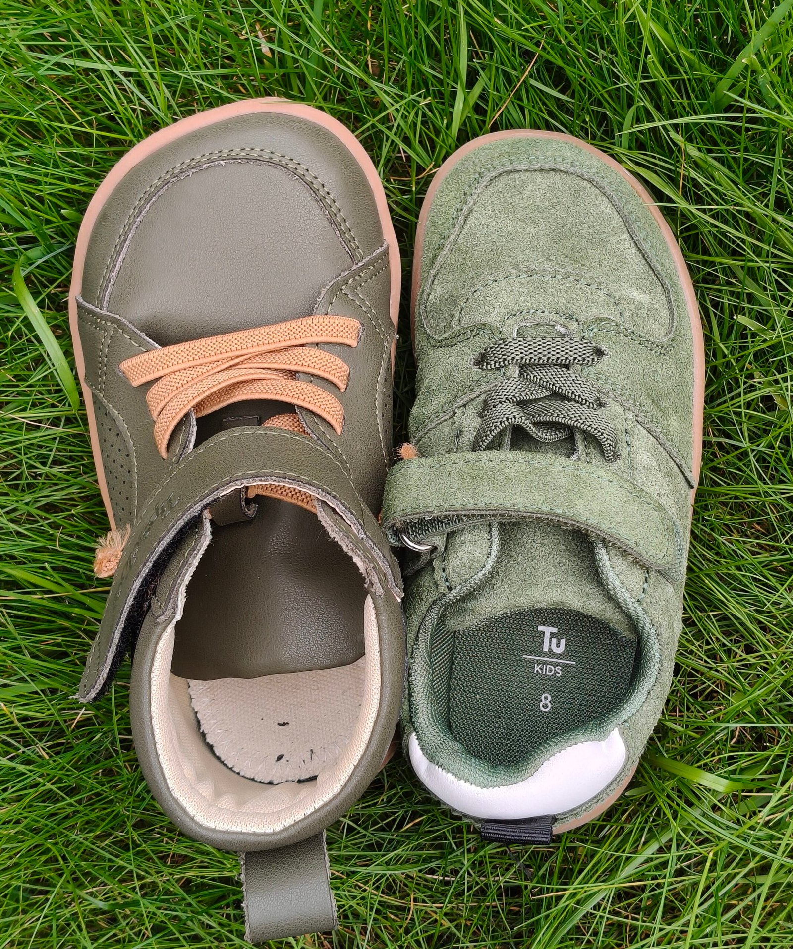 Tipsietoes leather kids barefoot shoes versus Sainsburys